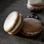 Chocolate Espresso Macarons with coffee beans